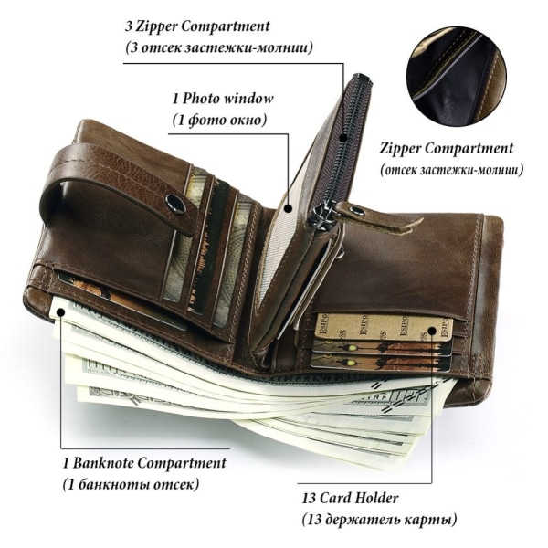 Kreditkortshållare Plånbok i äkta läder SVART black
