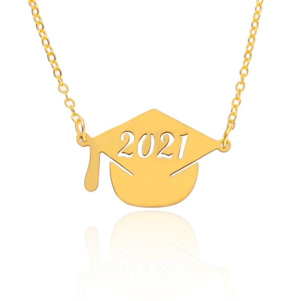 2022 Bachelor Cap Halskjede Konfirmasjonsgave GULL gold
