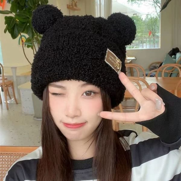 Plys Hat Beanie Hat GRÅ grey