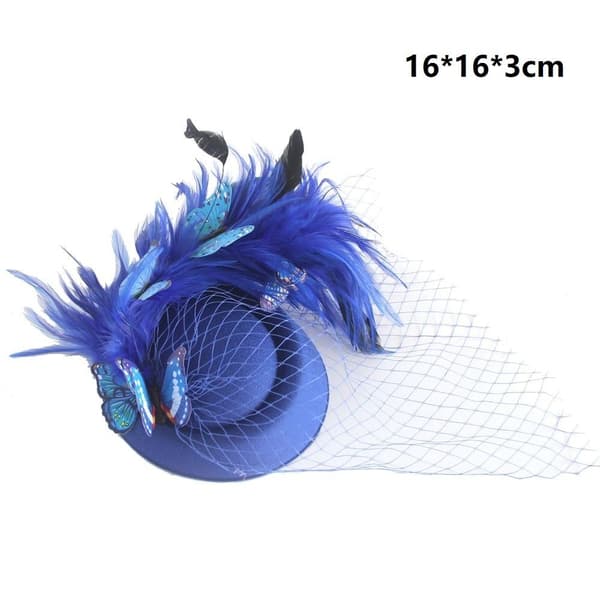 Pillbox-hatter Mesh Hodebånd BLÅ blue