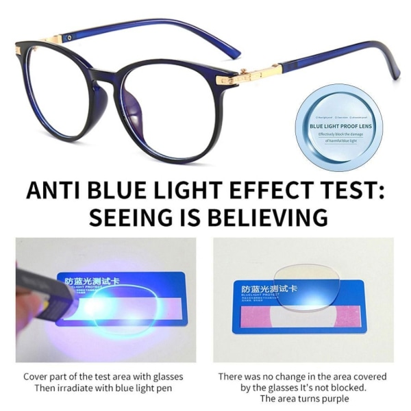 Anti-Blue Light Glasögon Överdimensionerade glasögon FROSTAD SVART Frosted black