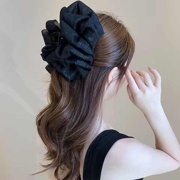Mesh Bow Bubble Clip -hiusklipsit MUSTA Black