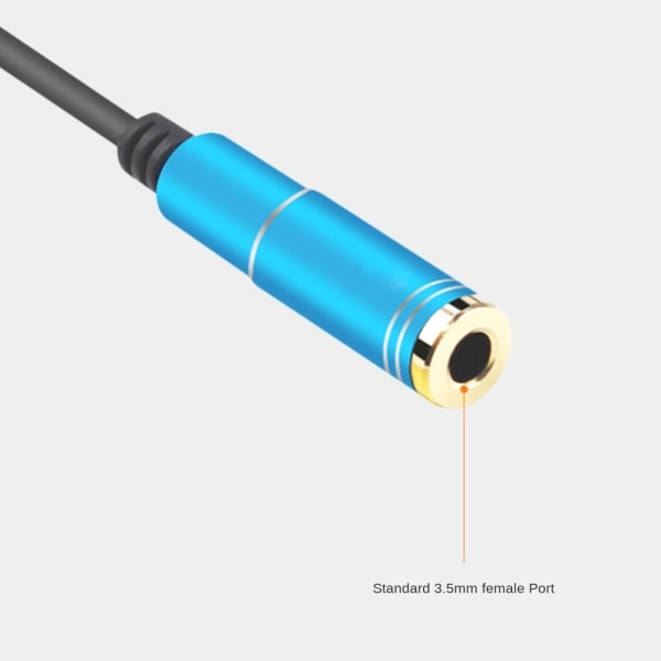 2 Stk Lydkabel Audio Adapter Kabel BLÅ Blue