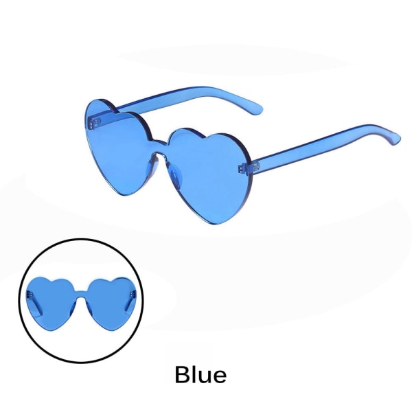 Hjärtasolglasögon Tydliga glasögon Solglasögon BLÅ Blue