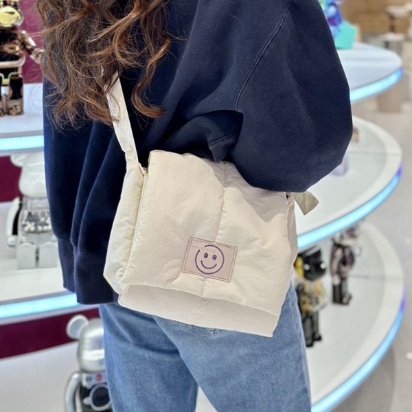Dun bomullsveske Messenger Bag Crossbody Bag LILLA purple
