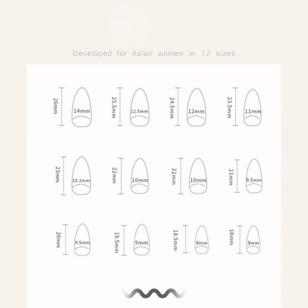24stk False Nails Long Mandel W356 W356 W356