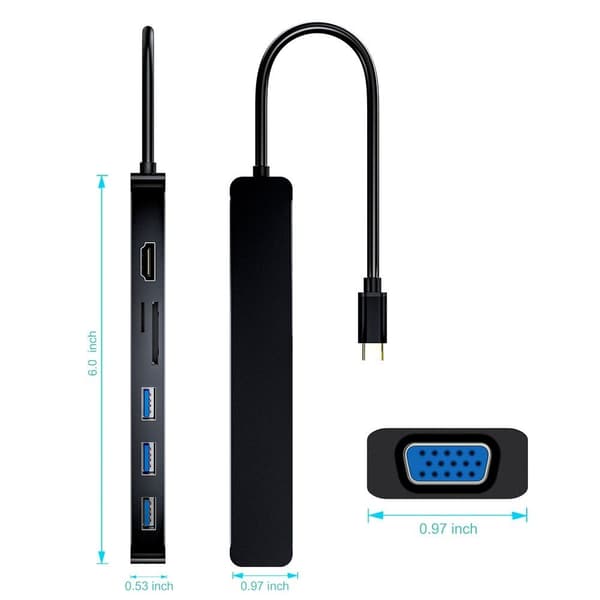 USB C HUB Type-C 3.1 MUSTA Black