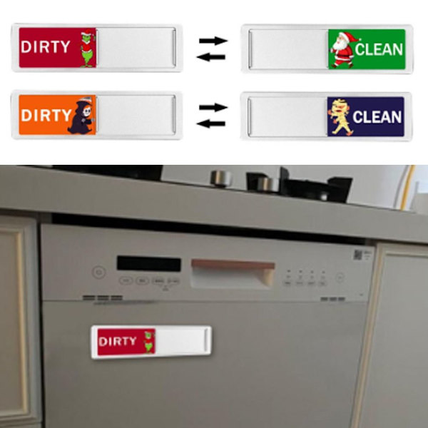 Christmas Clean Likainen kyltti Muistutuskyltit SILVER STYLE 1 STYLE 1 Silver Style 1-Style 1