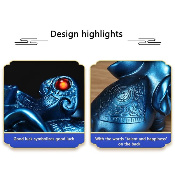 1 par elefantfigurer Elefantstatyer BLÅ Blue