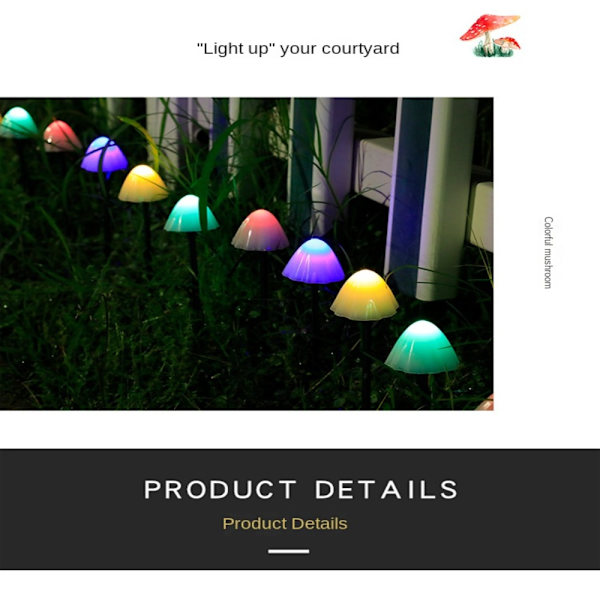 Mushroom Fairy Light Fairy String Lights VÄRIT-3.8M12LED Colorful-3.8M12LED