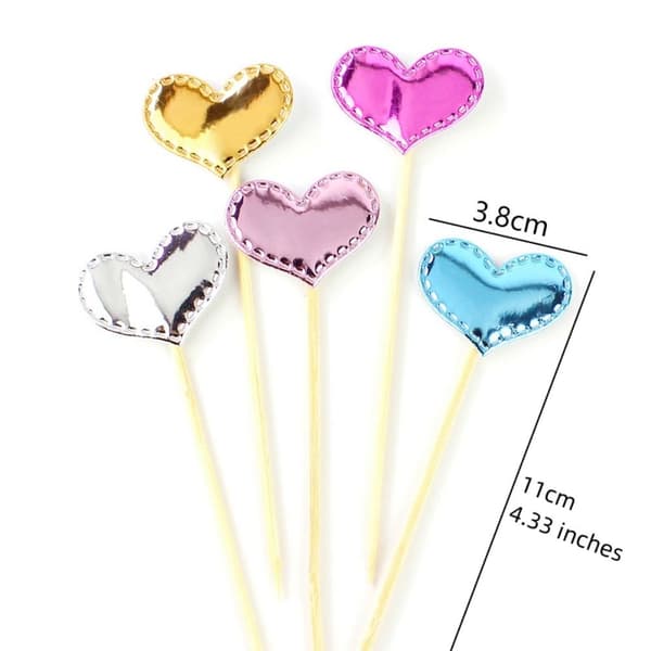 25 stk Cake Topper Cupcake Toppers Blank Hjerte Decor