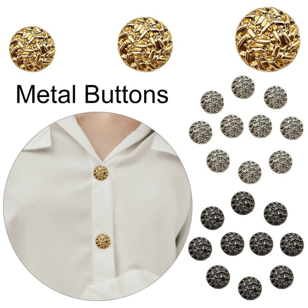 10st metallknappar skjortaknappar GULD 23MM20ST 20ST gold 23MM20pcs-20pcs