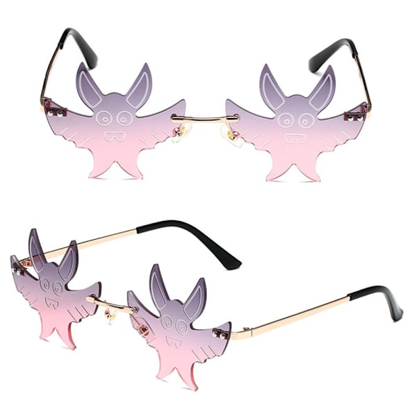 Lepakon muotoiset aurinkolasit Goth Glasses PINK PINK Pink