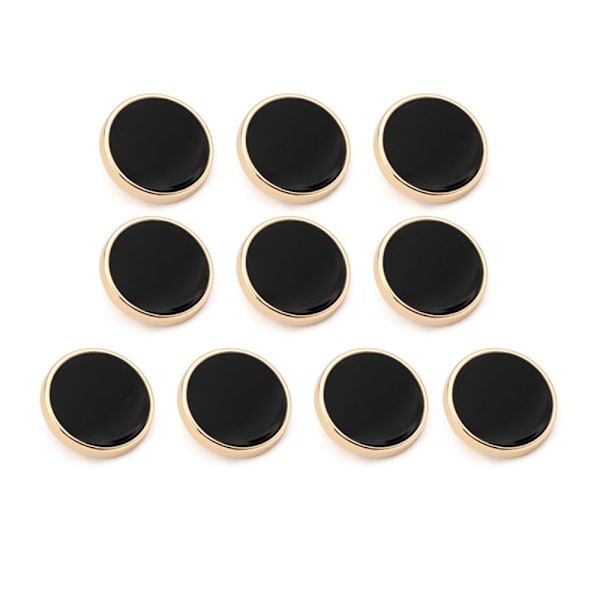10 Stk Metallknapper Hodeplagg Clip SORT 11MM Black 11mm