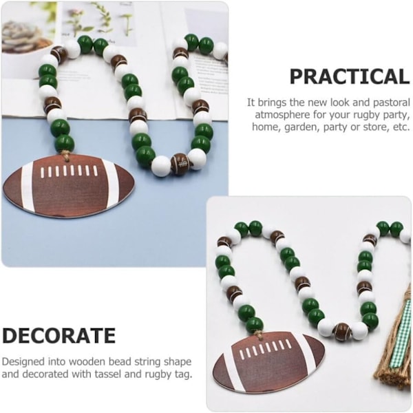 1/2kpl Creative Football Wooden Beads Käsinkudotut puuhelmet 2pcs