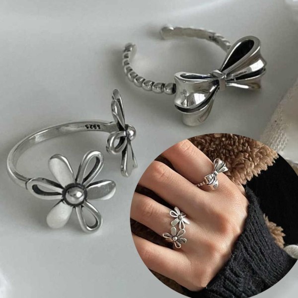 3 Stk Bue Knop Ringe Åbne Ringe BOW-3STK BOW-3STK Bow-3pcs