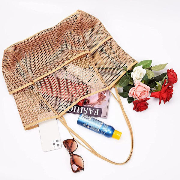 Mesh Beach Kangaskassi Olkalaukut BEIGE beige