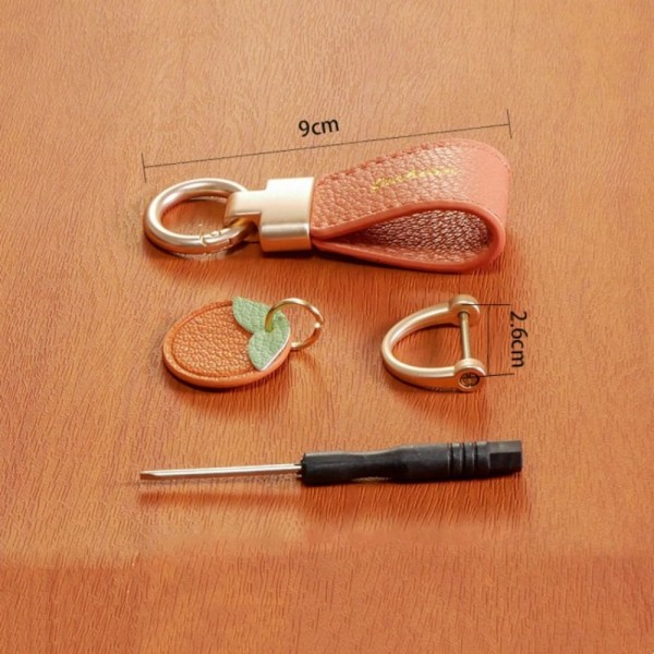Leather Flower Car Key Chain Car Trinket Keyring SORT Black