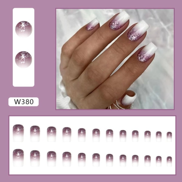 24 stk False Nails Short Square W380 W380 W380