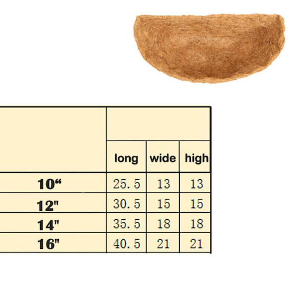 Hängande korgfoder Kokosnötsfoder 12 TUM 12 inches