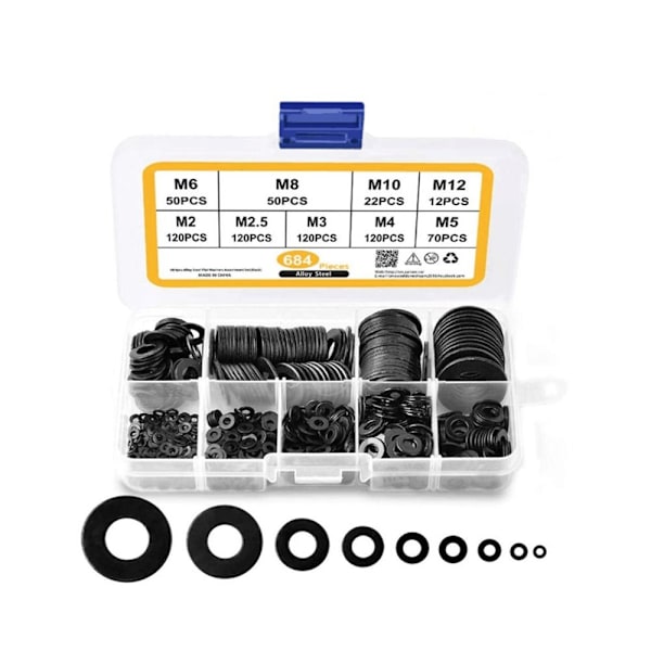 684PCS Flat Bricka Sortiment Bricka Flat Ring