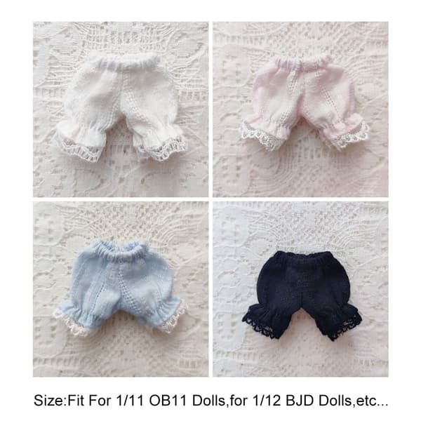 Dockor Bomullsshorts Docka Lyktbyxor VIT White