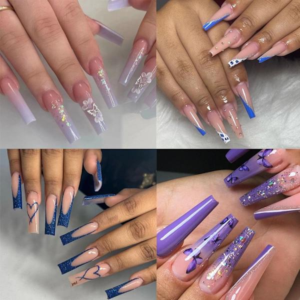 24 stk Fake Nails Long French W472 W472 W472
