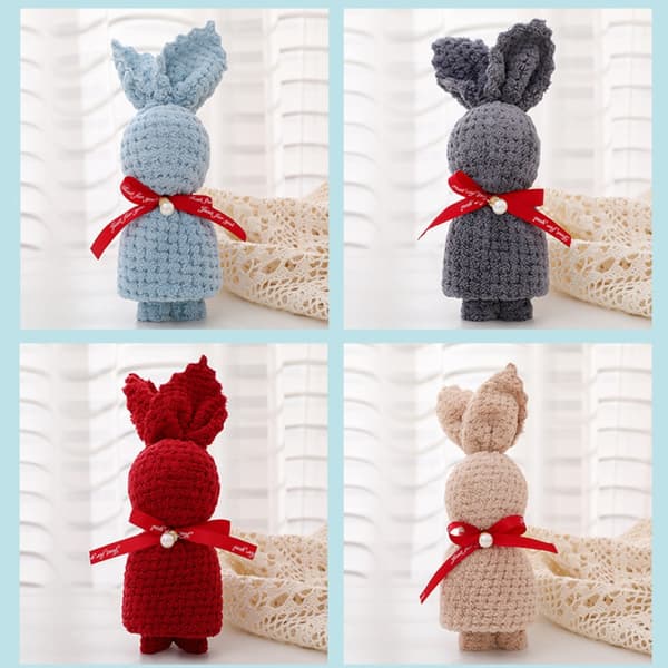 Rabbit Towel Washcloth HARMAA grey