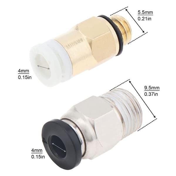 1M PTFE-rör Bowden-slang med 2X PC4-M6 & PC4-M10
