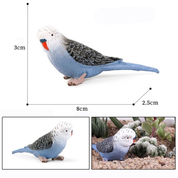 Miniatyr papegøyefigurer Naturtro fuglemodell 2-2 STK 2-2 STK 2-2PCS