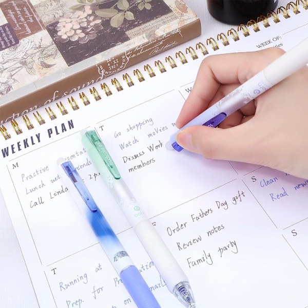 12 STK Gel Pen Sort Refill Pen Kuglepen