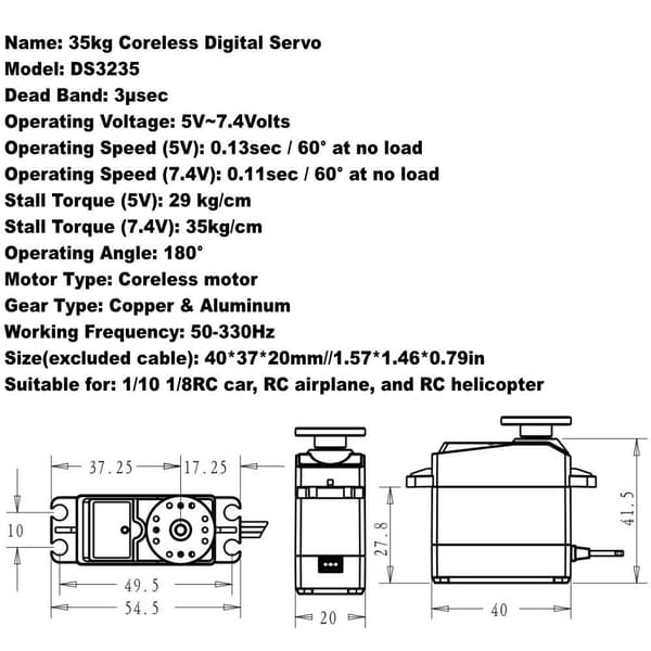 Digital Servo DS3235 Servo Servomotor