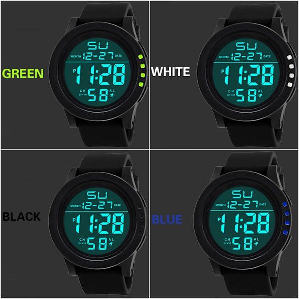 Herreklokke Digital Klokke BLÅ blue