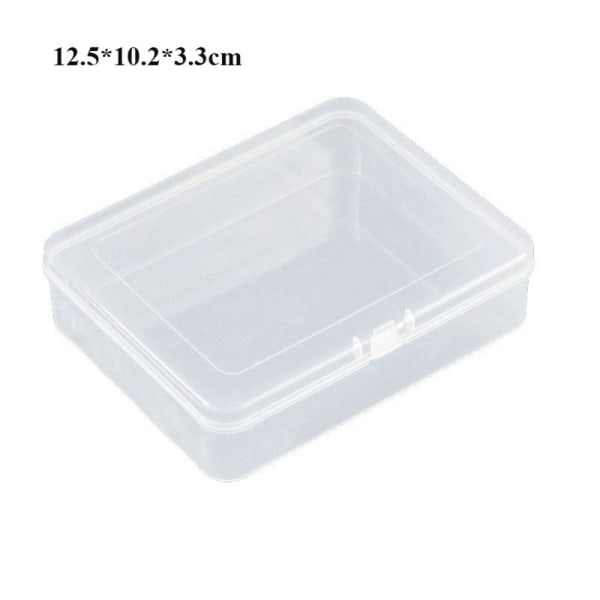 Transparent förvaringslåda smycken pärlor behållare 12.5x10.2x3.3cm4