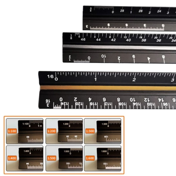 Skala Lineal Trekantet Lineal SORT CM LARGE SCALE CM LARGE SCALE Black CM LARGE SCALE-CM LARGE SCALE