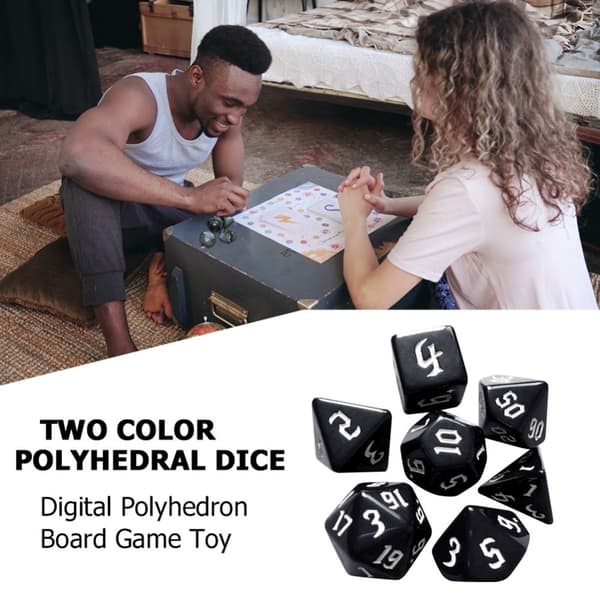 7 stk/sæt DND Terning Polyhedral Terning HVID White