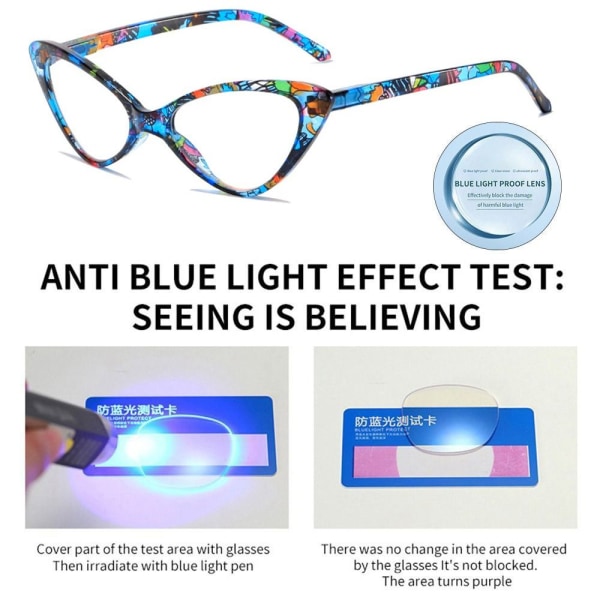 Anti-blått lys lesebriller Runde briller BLÅ STYRKE Blue Strength 300