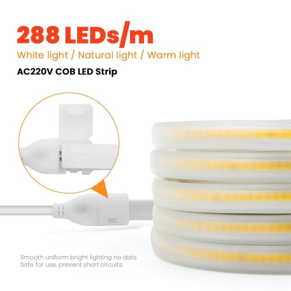 LED Strip Light 220V COB VARMT VIT warm white