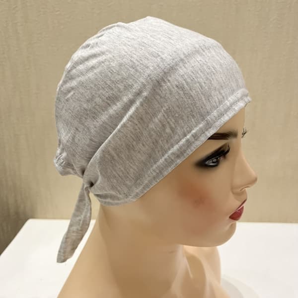 Dame Under skjerf Hijab Bonnet Cap LYS GRÅ Light grey