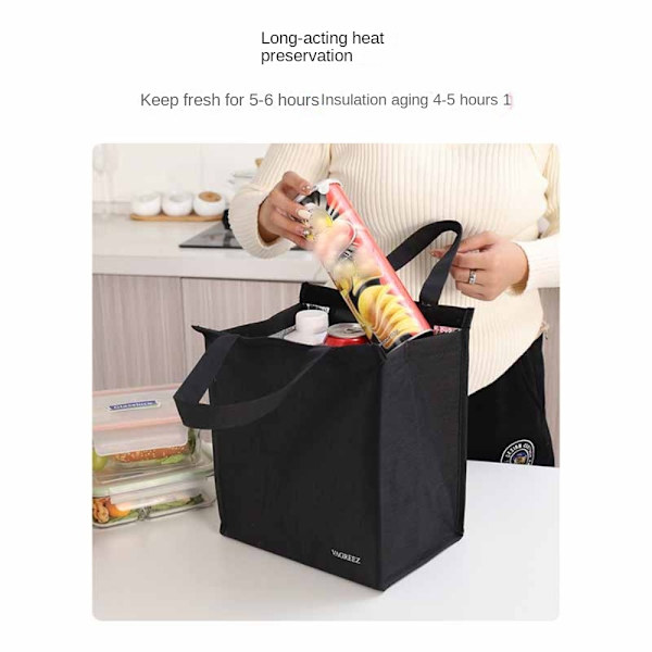 Thermal Lunch Bag Isolerad Cool Food Bag GRÅ grey