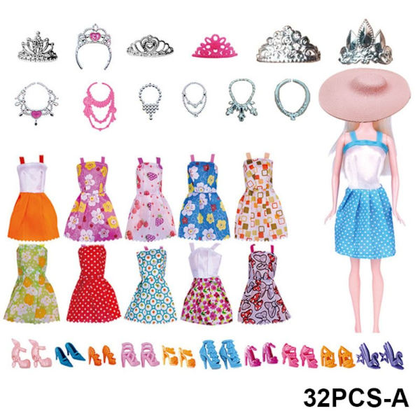 20/30/32PCS Random Doll Accessoarer Kläder Skor 32PCS-A 32PCS-A