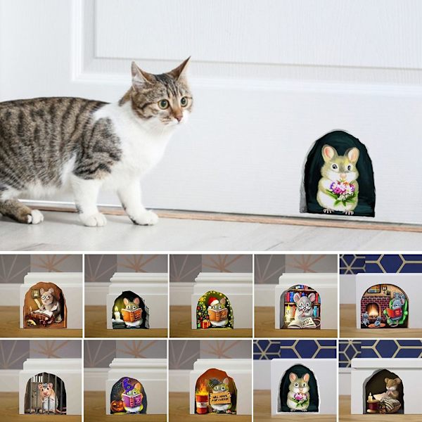 Mouse Hole Wall Sticker 3D Stickers 8 8 8