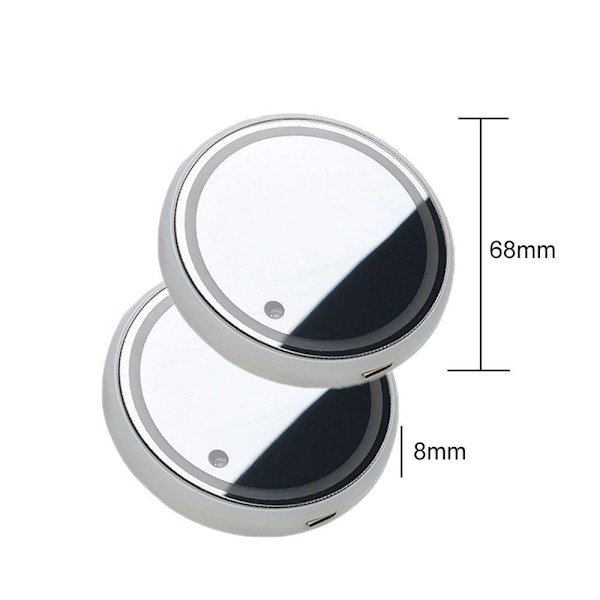 2 stk. Auto LED Bilkopholder Bundpuder LED Hub Lampe
