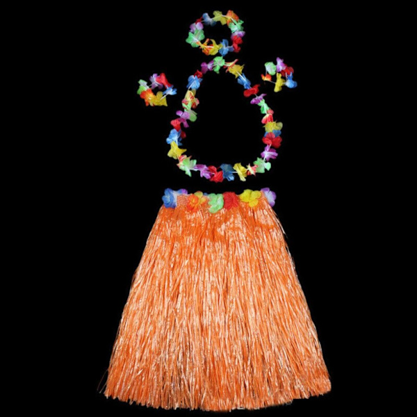 5 stk/sett Hawaii Fancy Dress Gresskjørt ORANSJE orange