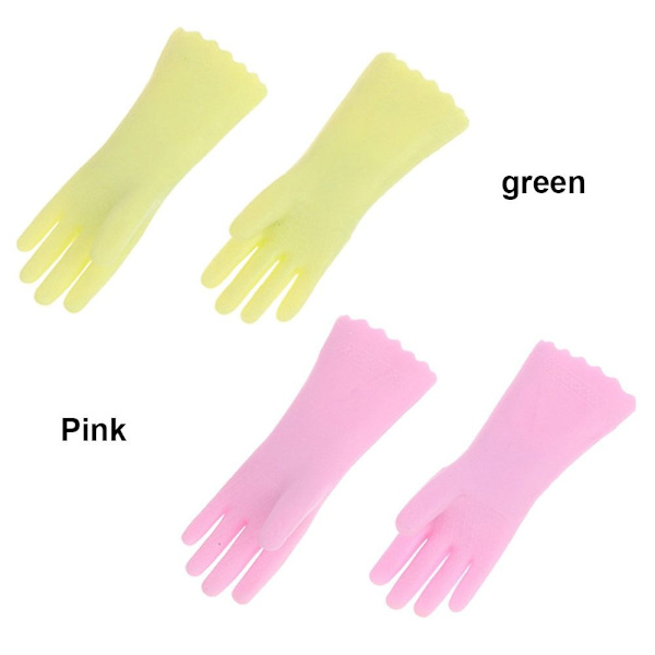 2 paria Dollhouse Gloves Miniatyyri puhdistushanskat PINK pink