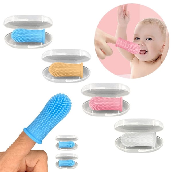 Baby Finger Tannbørste Silisium Tannbørste TRANSPARENT 2 STK 2 STK Transparent 2Pcs-2Pcs