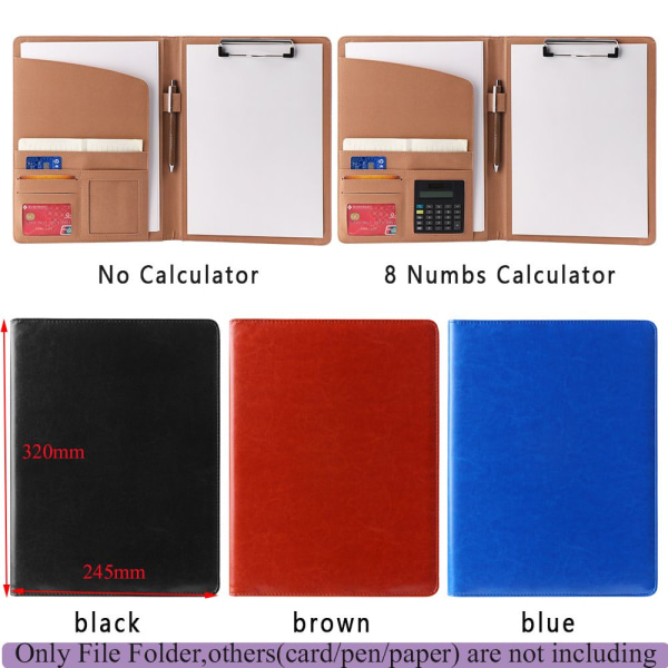 Manager Portfolio File Mapp Dokumenthållare BRUN 8 NUMBS brown 8 Numbs calculator