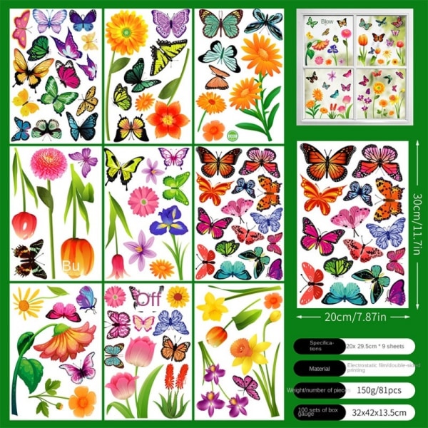 18 STK Window Stickers Statiske Stickers Window Clings