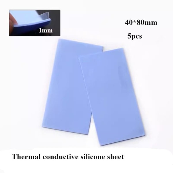 1/5 stk Silikone Thermal Pad Thermal Pad Sheet 40X80MM 1MM 40x80mm 1mm