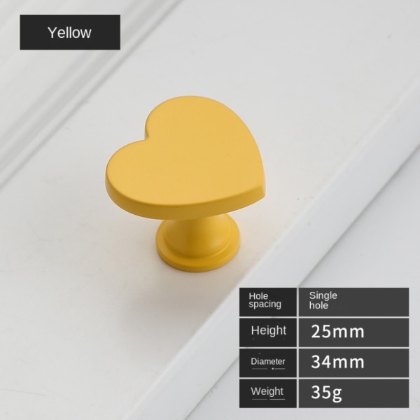 2 Stk Love Garderobe Dørgreb Skuffegreb GUL Yellow